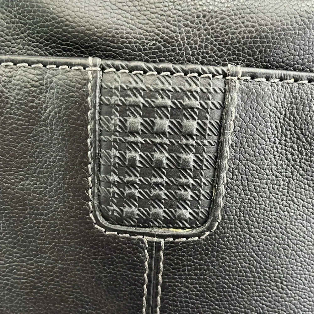 Black Leather Bag Briefcase Boconi Nashville Messenger Office Collage School